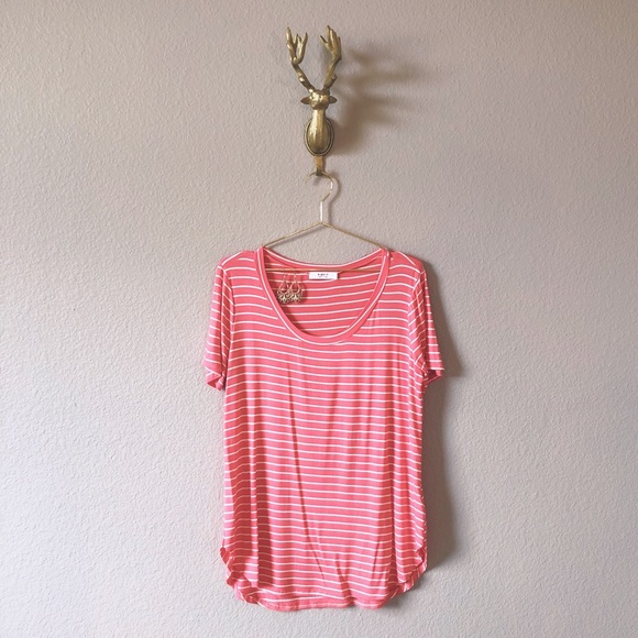 A•Gain Tops - 🛍 FINAL PRICE🛍 A•Gain Coral Striped Tee